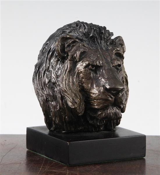 William Timyn. A limited edition bronze study of a lions head, 5in.